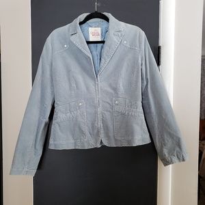 {Mango} Blue Velvet Jacket